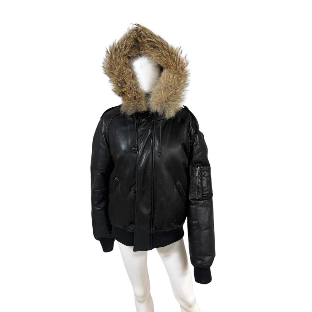 Original Purple Label Black Ralph Lauren Down Filled Lambskin Leather Jacket